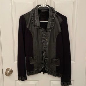 Black Leather Detailed Sweater
